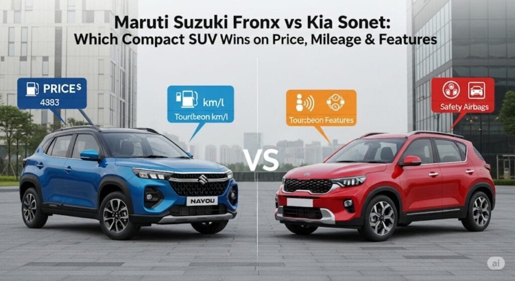 Maruti Suzuki Fronx vs Kia Sonet: Which Compact SUV Wins on Price, Mileage & Features