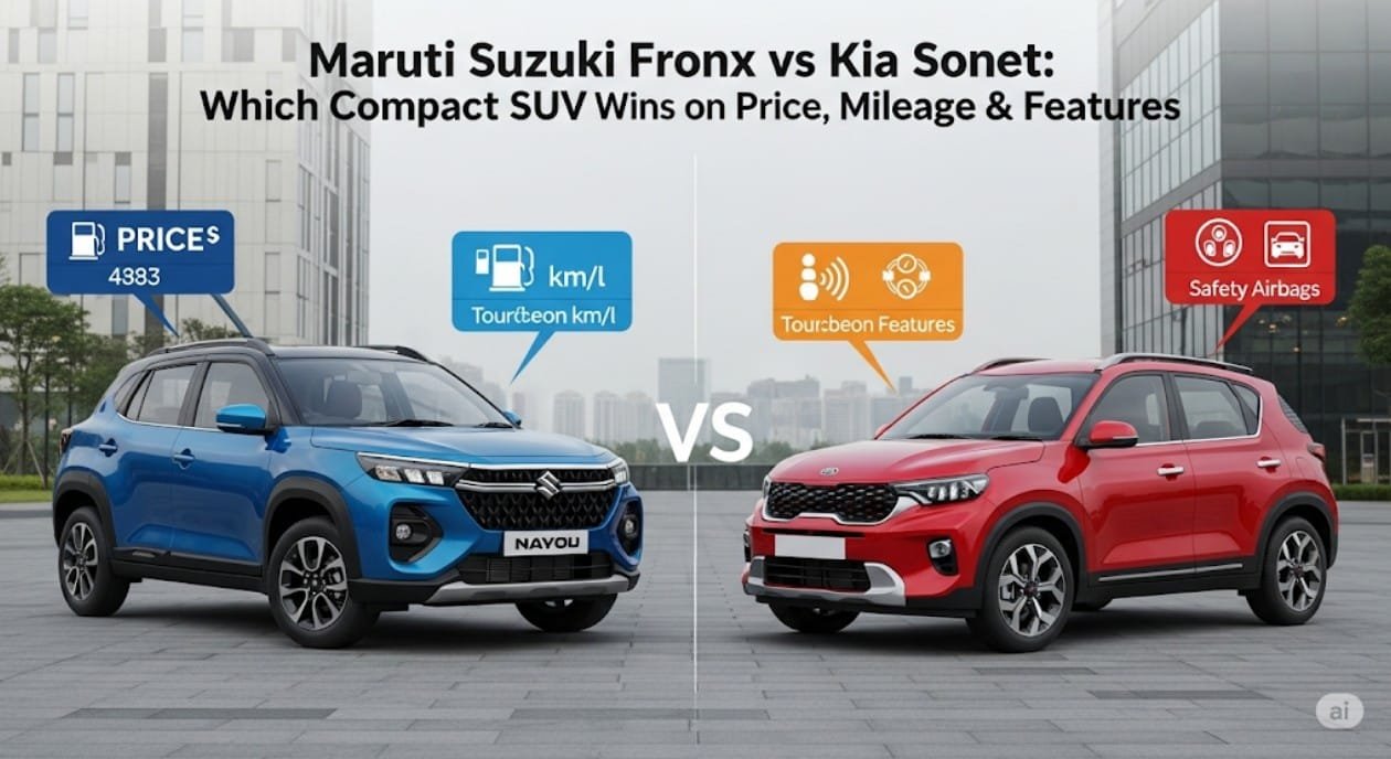 Maruti Suzuki Fronx vs Kia Sonet: Which Compact SUV Wins on Price, Mileage & Features