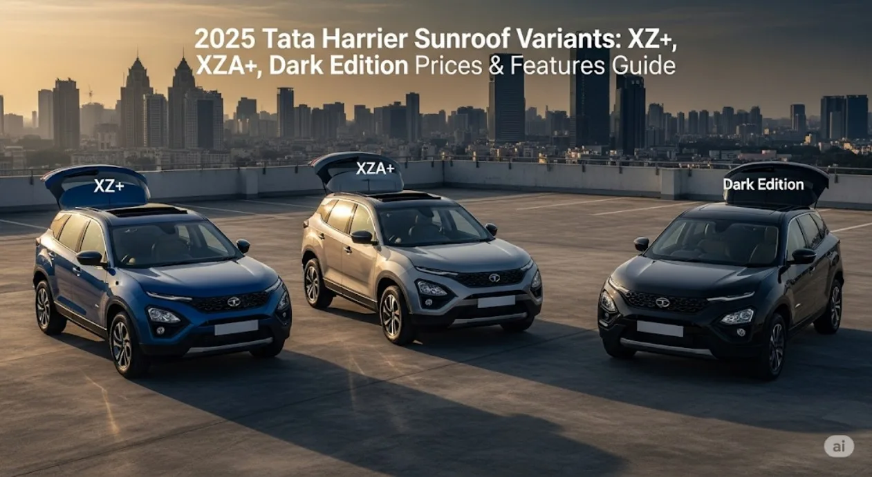 2025 Tata Harrier Sunroof Variants: XZ+, XZA+, Dark Edition Prices & Features Guide