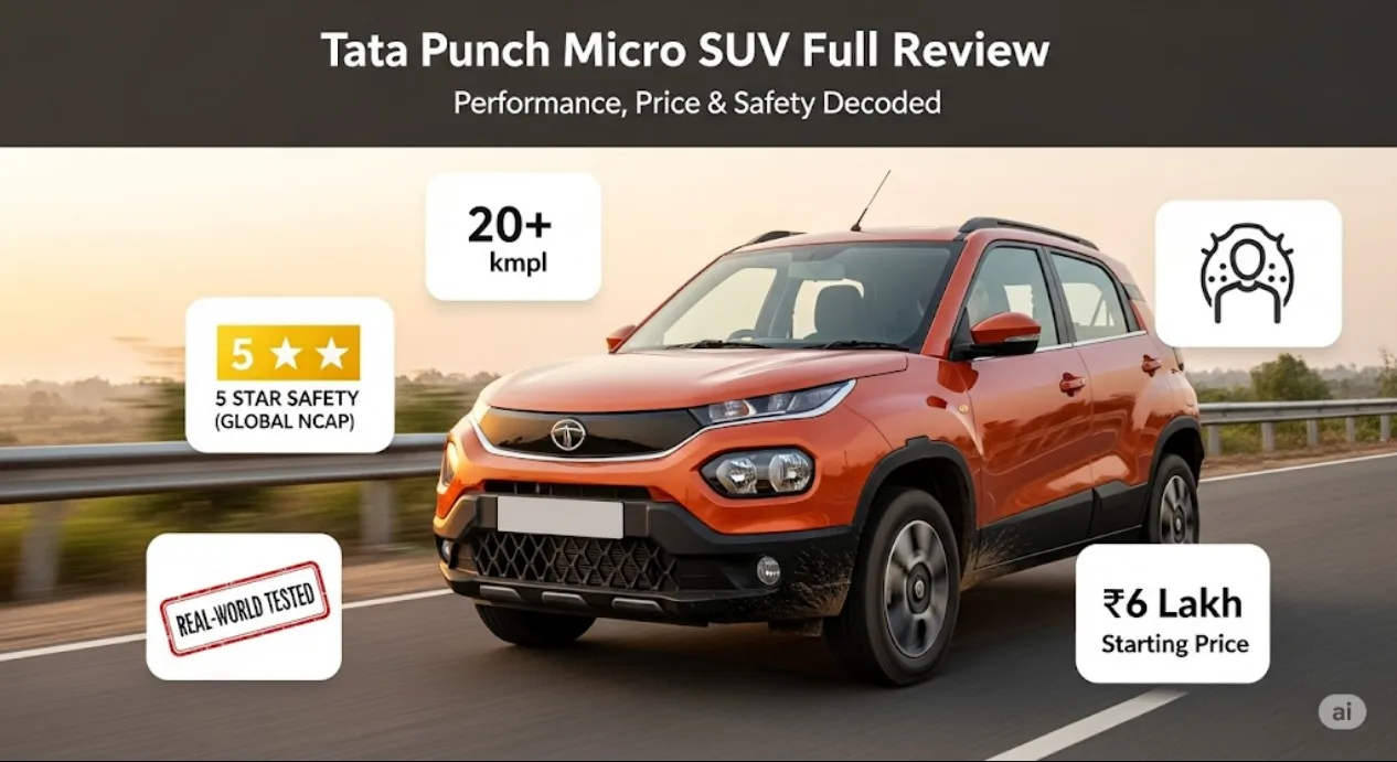 Tata Punch Micro SUV Review: Price, Mileage, Safety & Real-World Performance Tested