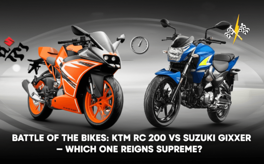 AI generated thumbnail for: Battle of the Bikes: KTM RC 200 vs Suzuki Gixxer – Which One Reigns Supreme?
