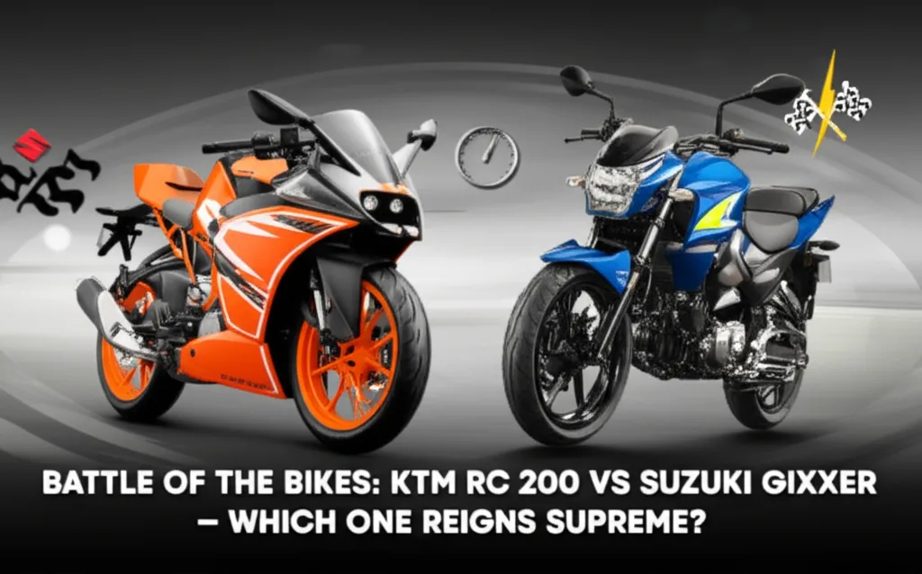 AI generated thumbnail for: Battle of the Bikes: KTM RC 200 vs Suzuki Gixxer – Which One Reigns Supreme?
